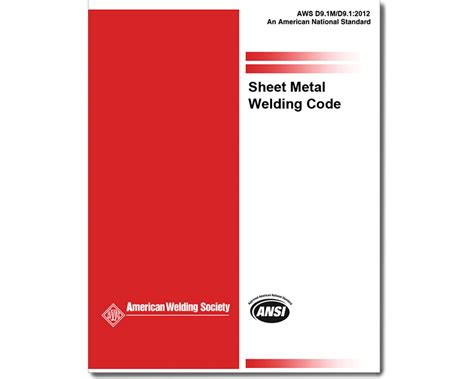 D9.1/D9.1M:2018 SHEET METAL WELDING CODE Paperback